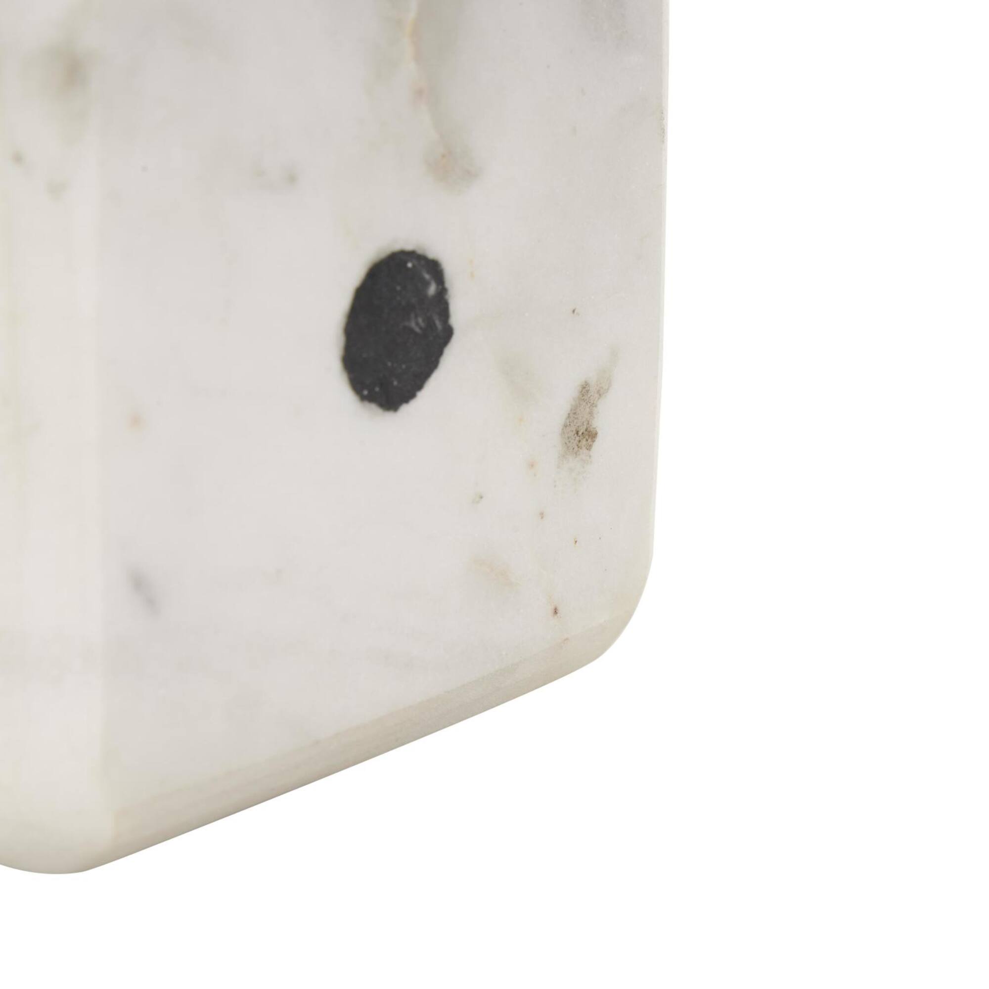 3.5" White Marble Dice Decorative Bookend Set